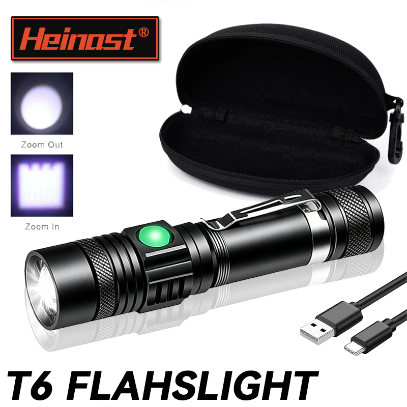 Outdoor Lighting Setup - T6 LED Rechargeable Flashlight,18650 Zoomable Torch,