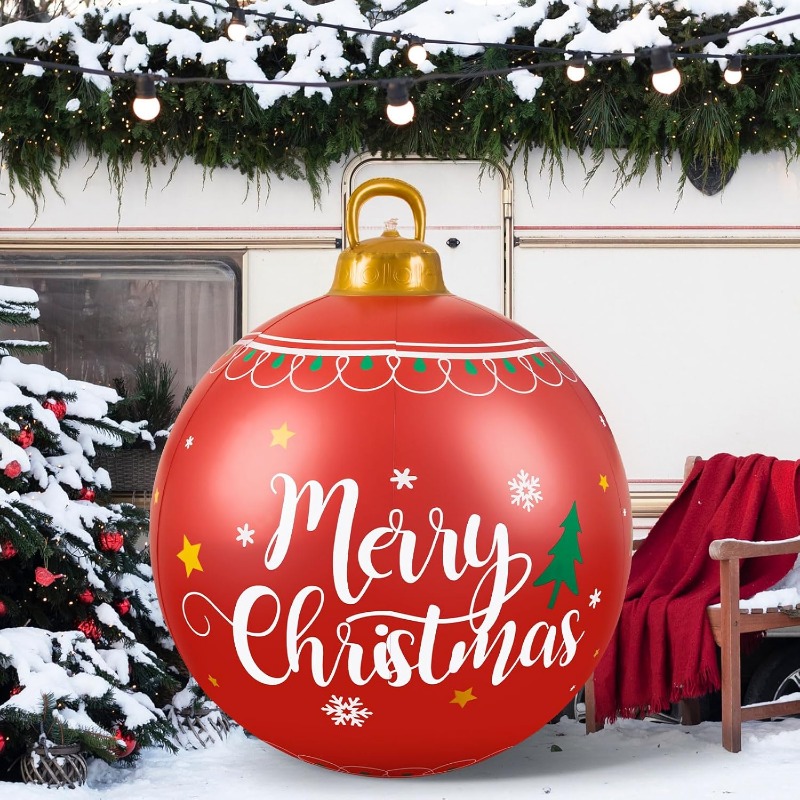 Outdoor Lighting Xmas - 60cm Outdoor Christmas Inflatable Decorated Ball