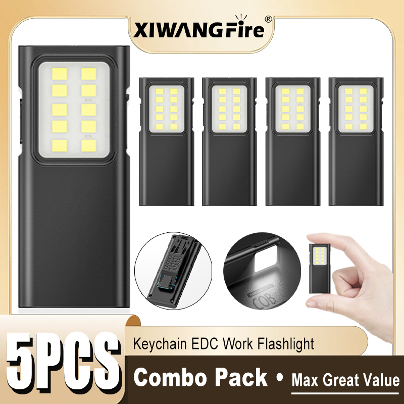 Outdoor Lighting Nearby - 1-5PCS Rechargeable EDC Flashlight Bright Pocket