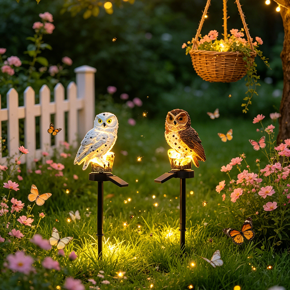 Owl Solar Light, Resin Owl Gro - Outdoor Lighting Setup 评论和价格