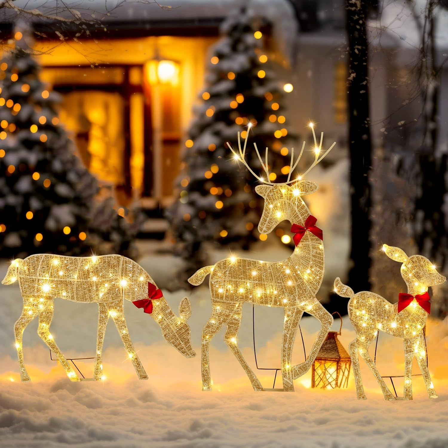 2D Lighted Reindeer Christmas  - Outdoor Lighting Xmas 评论和价格