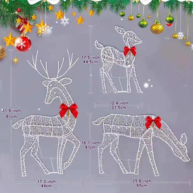 2D Lighted Reindeer Christmas  - Outdoor Lighting Xmas 评论和价格