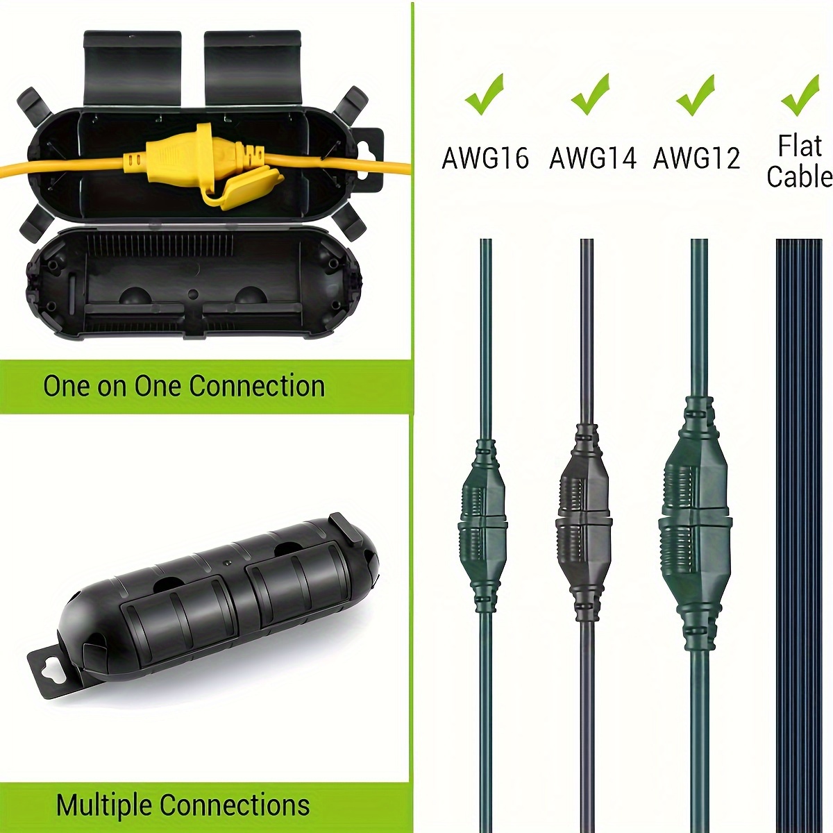 Extension Cord Plug Connection - Outdoor Lighting Xmas 评论和价格