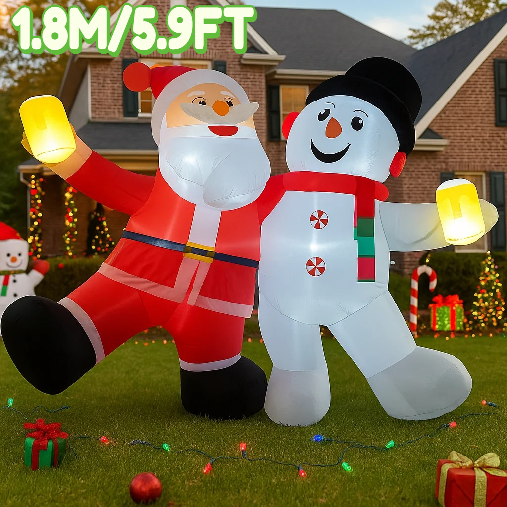 1.8M/5.9FT Inflatable Santa Cl - Outdoor Lighting Xmas 评论和价格