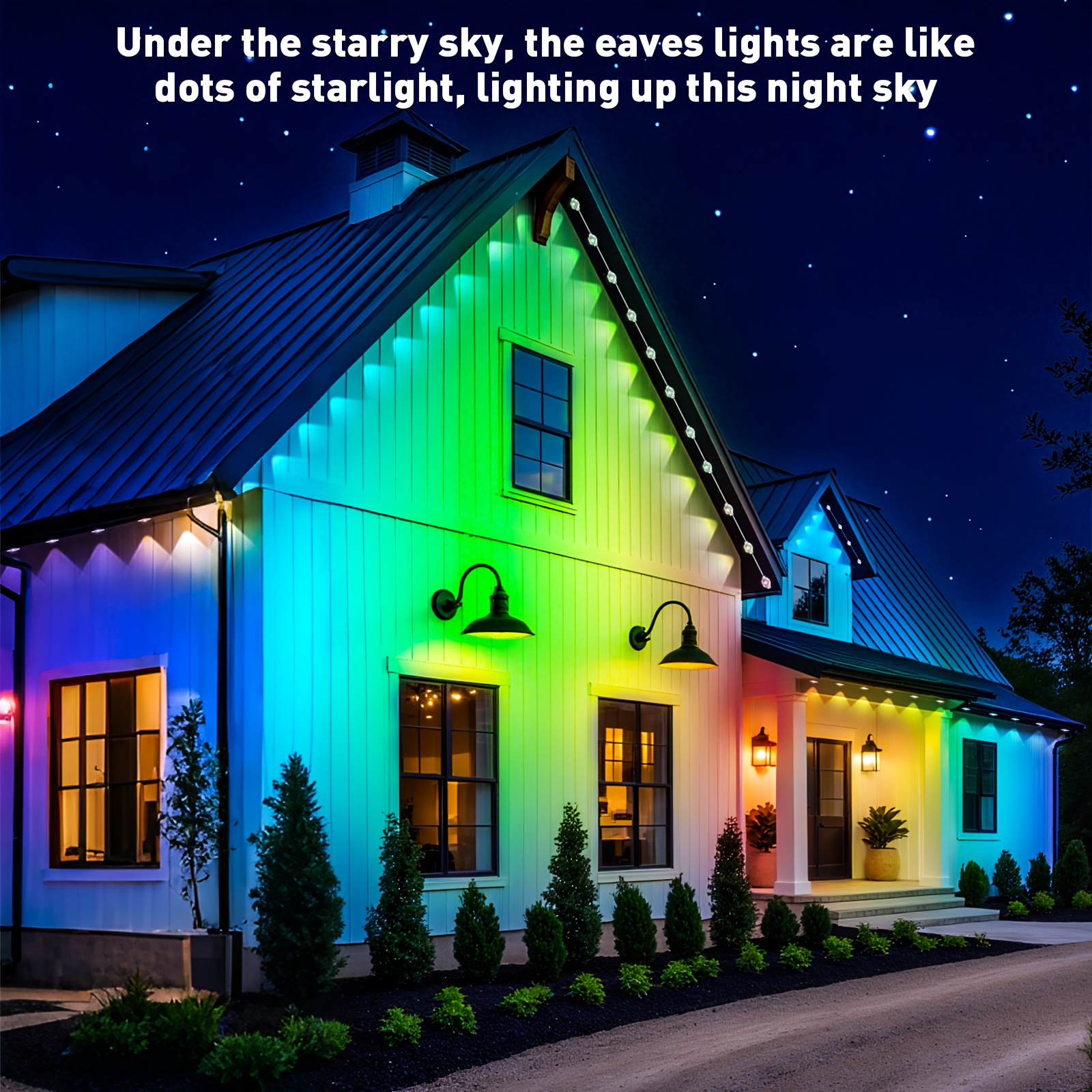 200FT Permanent Outdoor Lights - Outdoor Lighting Under Eaves 评论和价格
