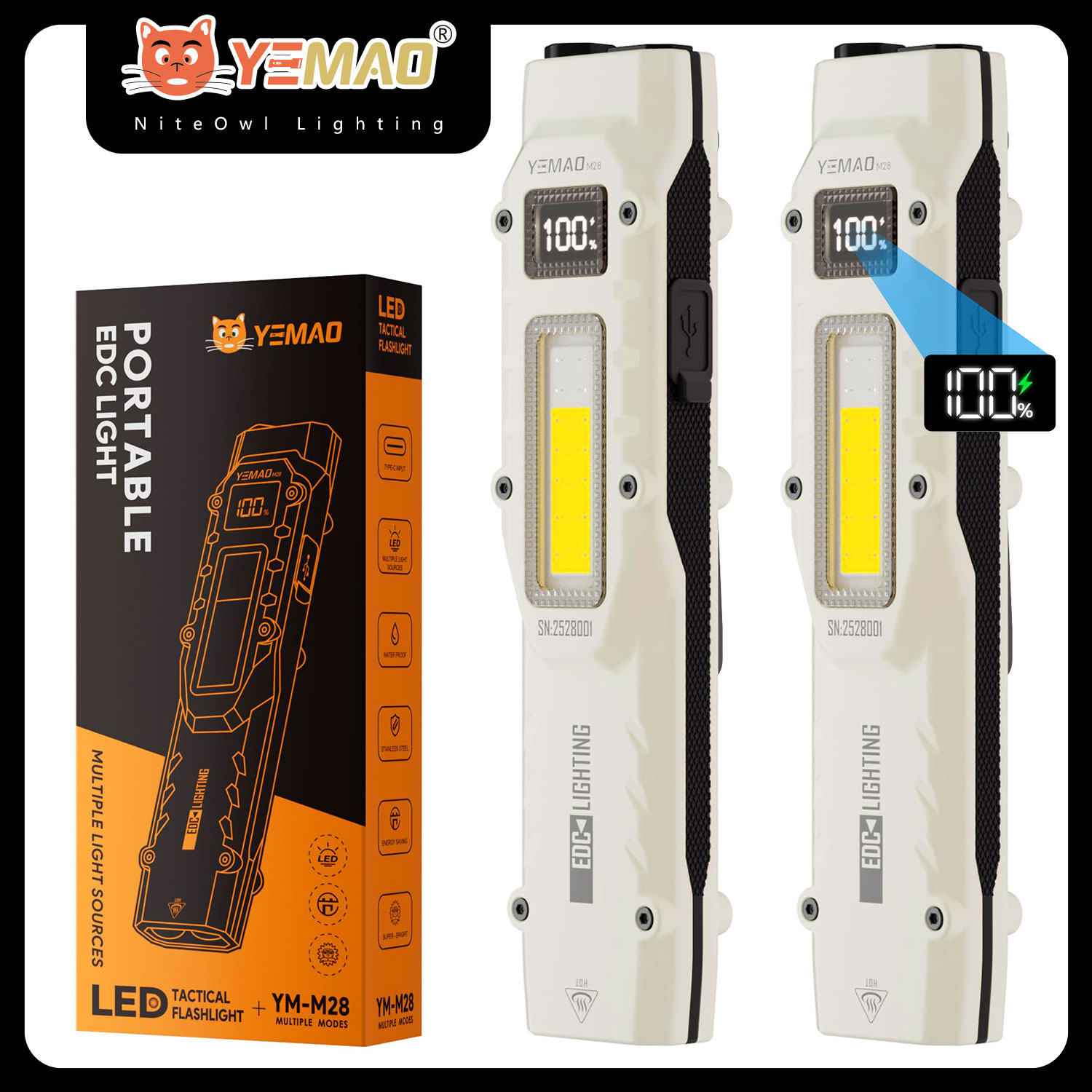 YEMAO M28 Super Bright EDC Fla - Outdoor Lighting Nearby 评论和价格