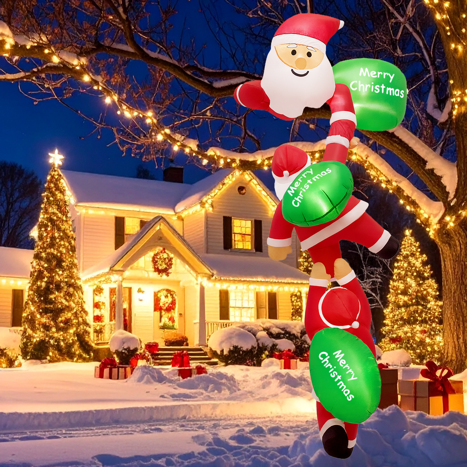 8FT Christmas Inflatable Outdo - Outdoor Lighting Xmas 评论和价格