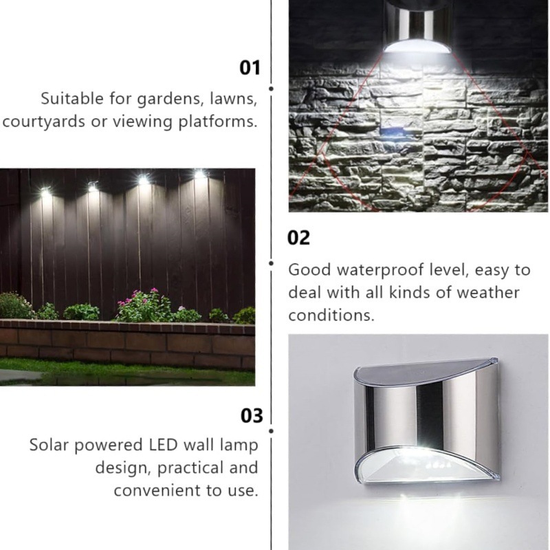 2Pcs Solar Garden Light Stainl - Outdoor Lighting Lux 评论和价格