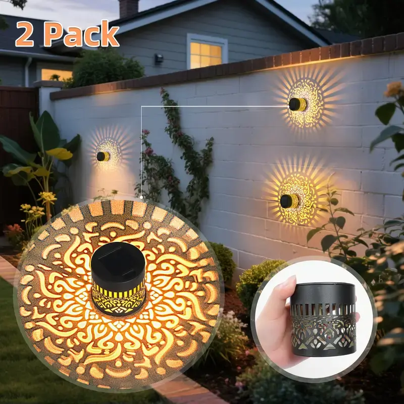 Solar Wall Lights solar hollow - Outdoor Lighting Xmas 评论和价格