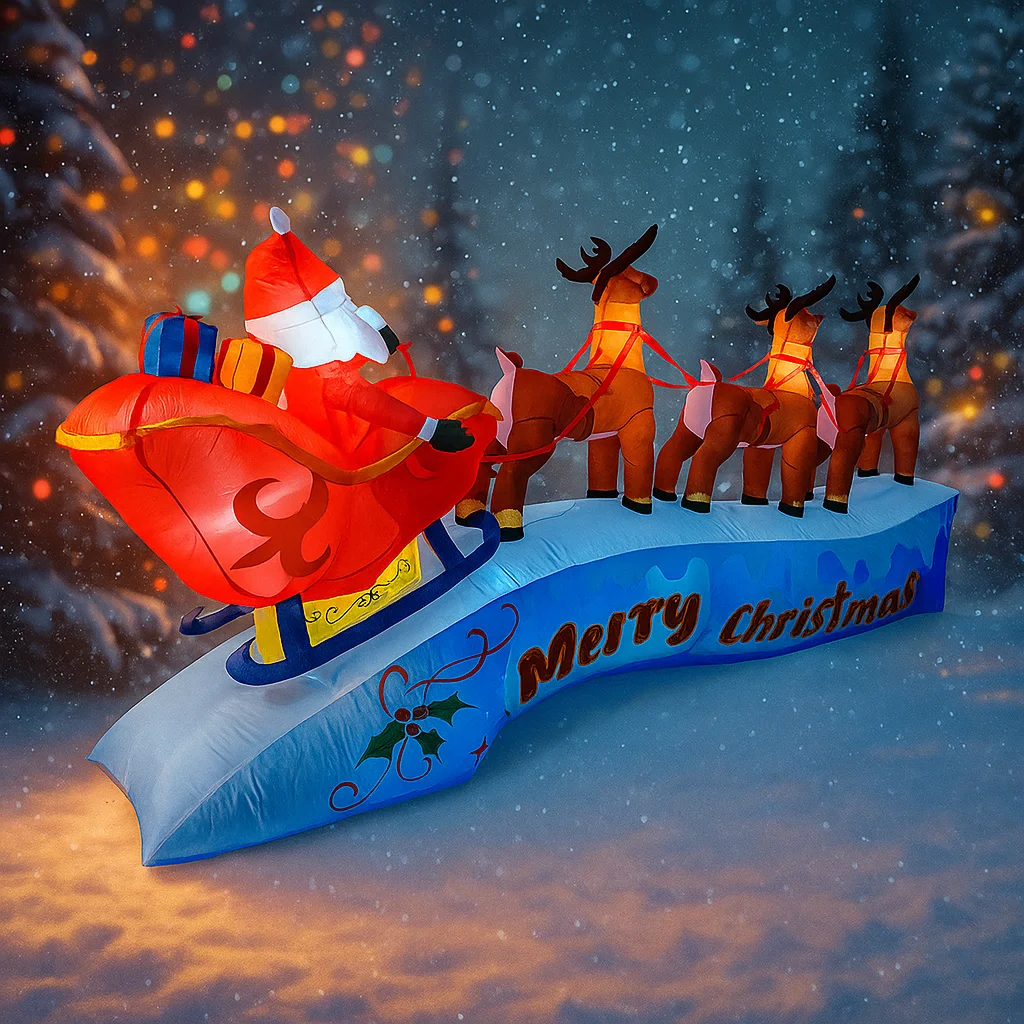 11.8FT Santa Claus Reindeer Sl - Outdoor Lighting Xmas 评论和价格