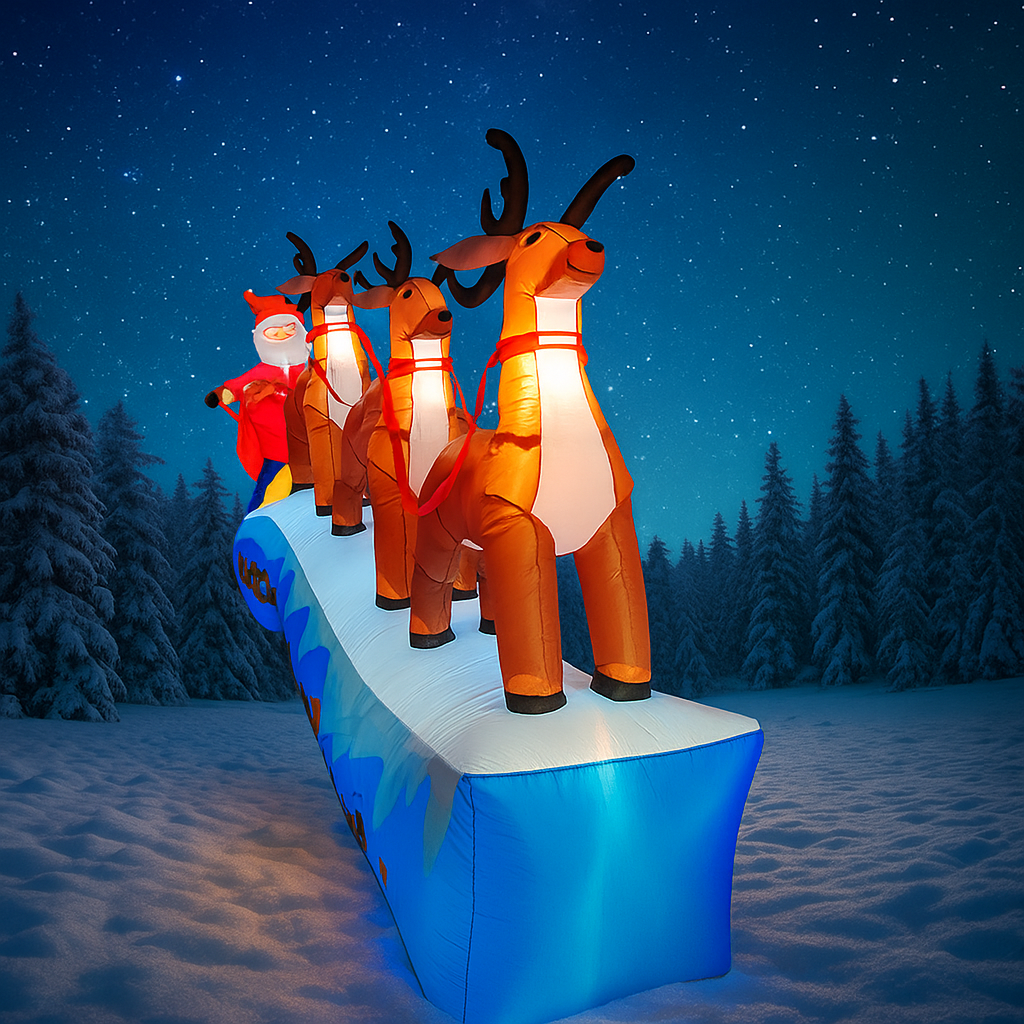 11.8FT Santa Claus Reindeer Sl - Outdoor Lighting Xmas 评论和价格