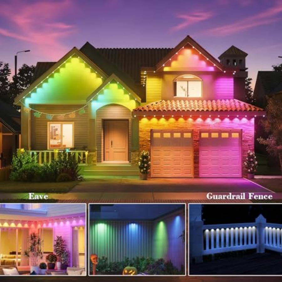 Permanent Outdoor Lights for H - Outdoor Lighting Under Eaves 评论和价格