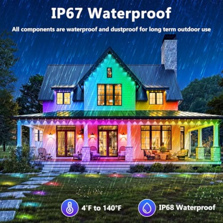 300Feet Permanent Outdoor Ligh - Outdoor Lighting Under Eaves 评论和价格